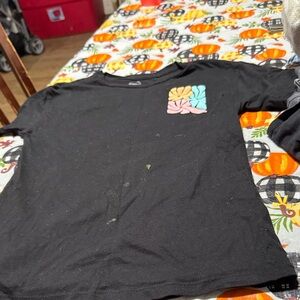 Wonder Nation Black Tee with Pastel Graphic